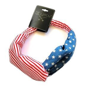 TWIG & ARROW Stars Stripes Knot Elastic Headband 4th Of July Patriotic USA
